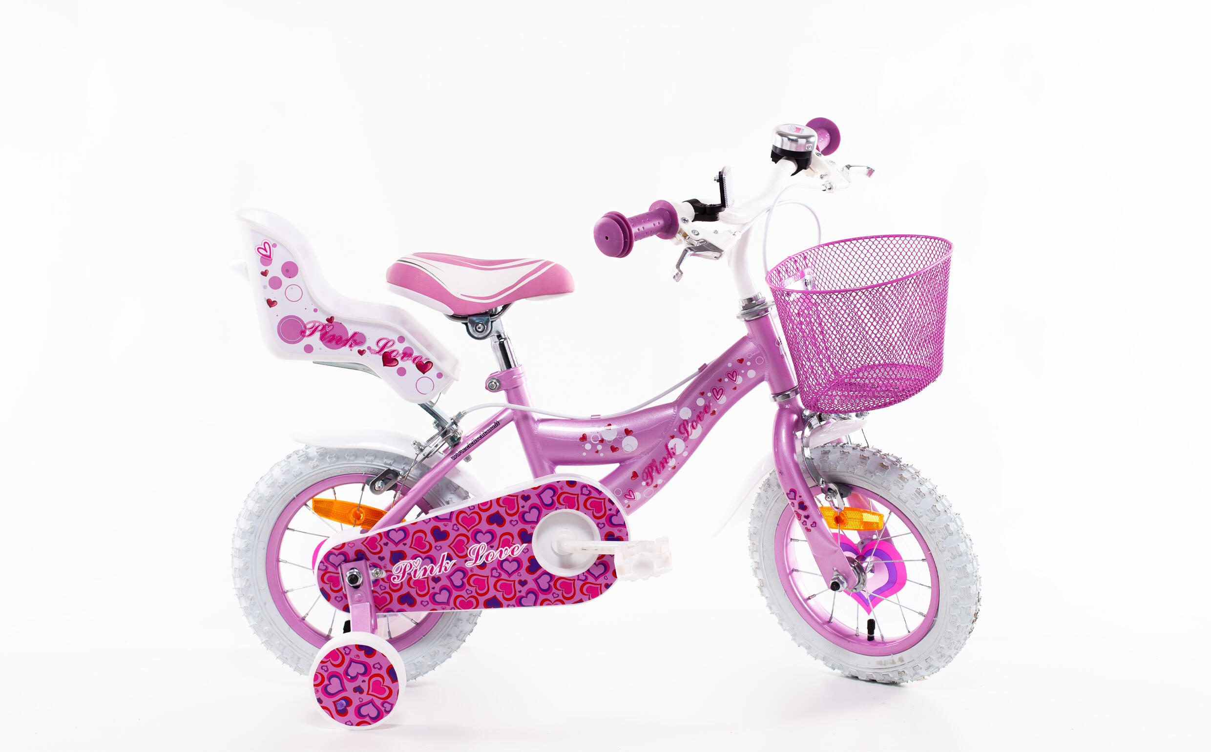 Rowerek dziewczęcy SCH Pink Love 12” z akcesoriami