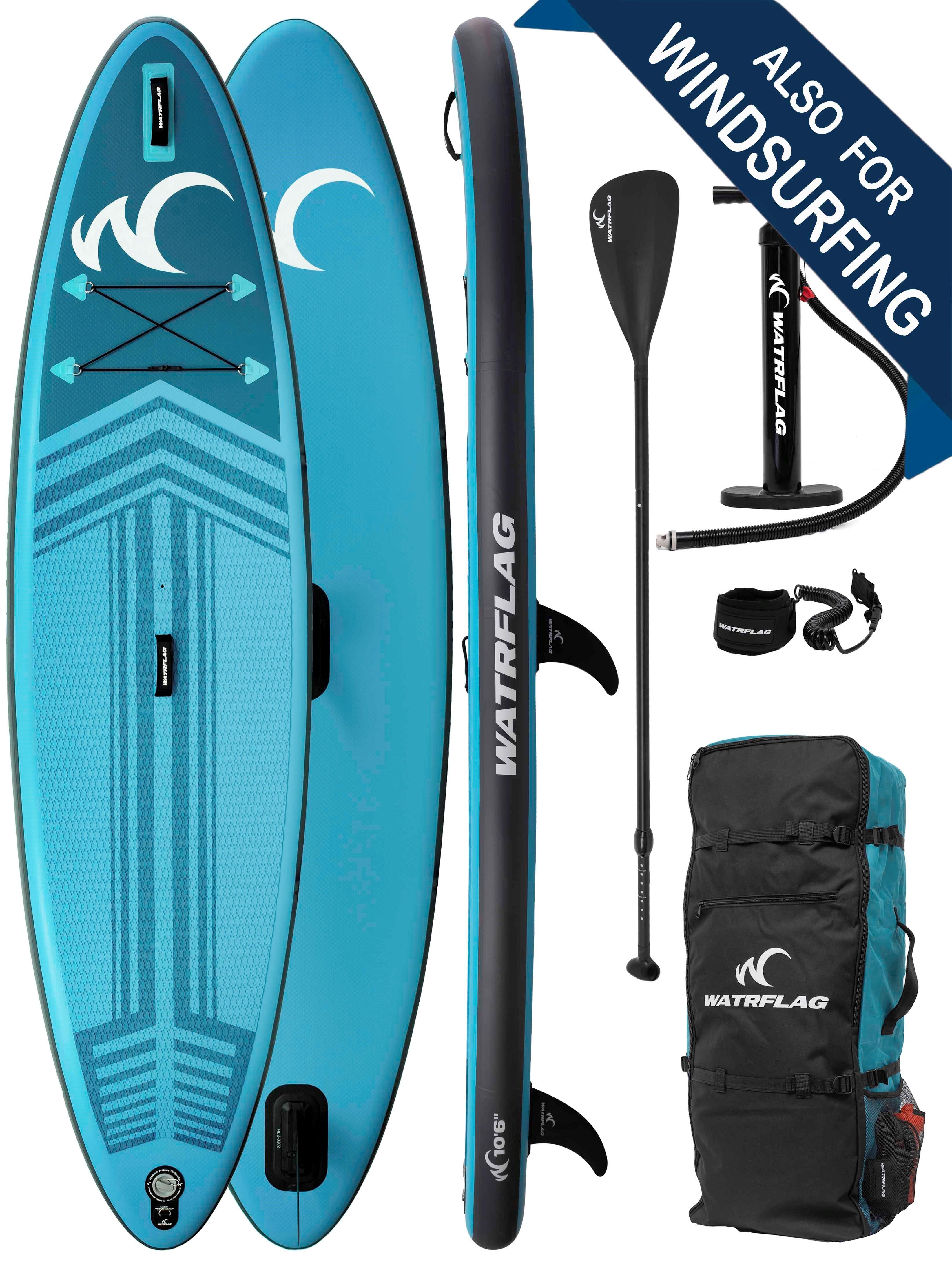 Najwyższej jakości nadmuchiwana deska WINDSURF & SUP Watrflag Jibe 10'6- ZESTAW