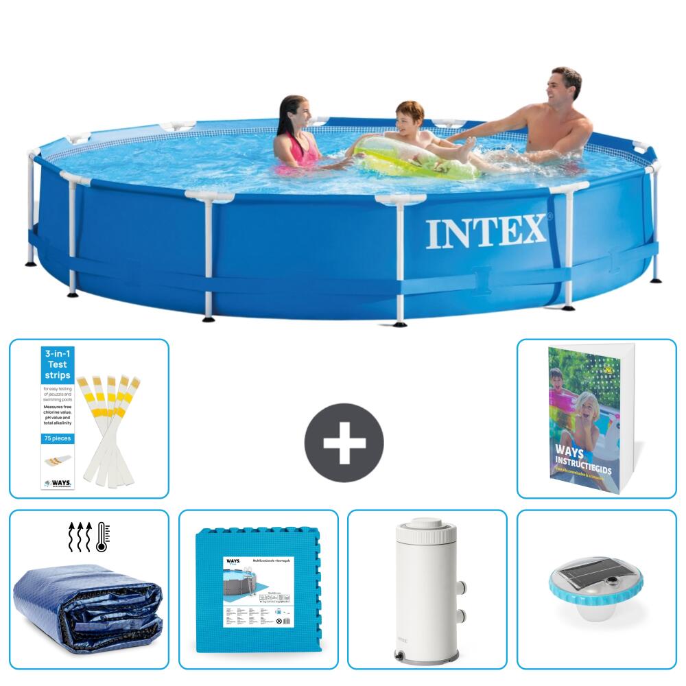 INTEX Basen ze stelażem Okrągły - 366x76 cm - 7-częściowy S152