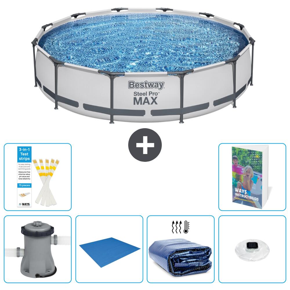 BESTWAY Basen Steel Pro MAX Okrągły - 366x76 cm - 7-częściowy S272