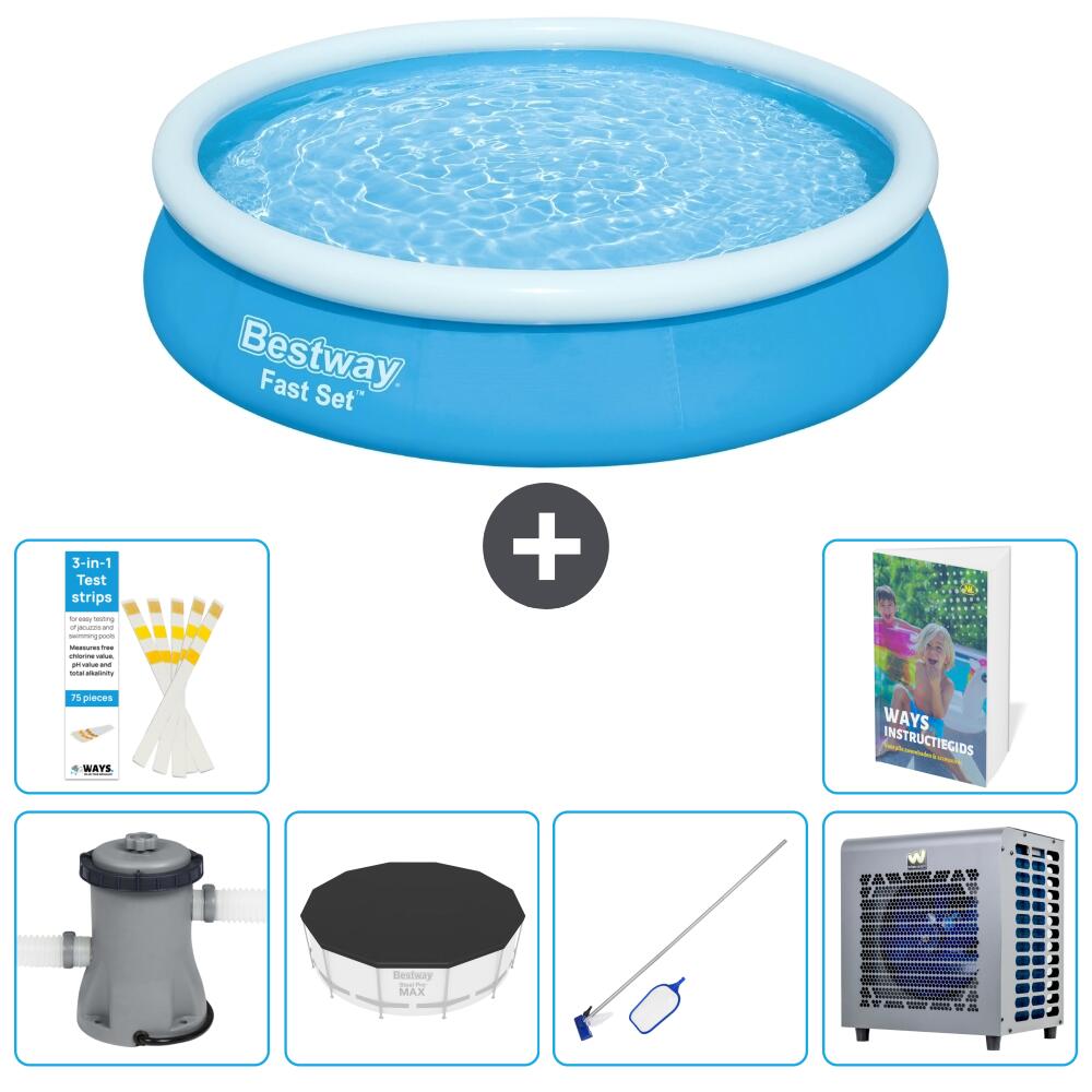 BESTWAY Basen Fast Set Okrągły - 366x76 cm - 7-częściowy S283
