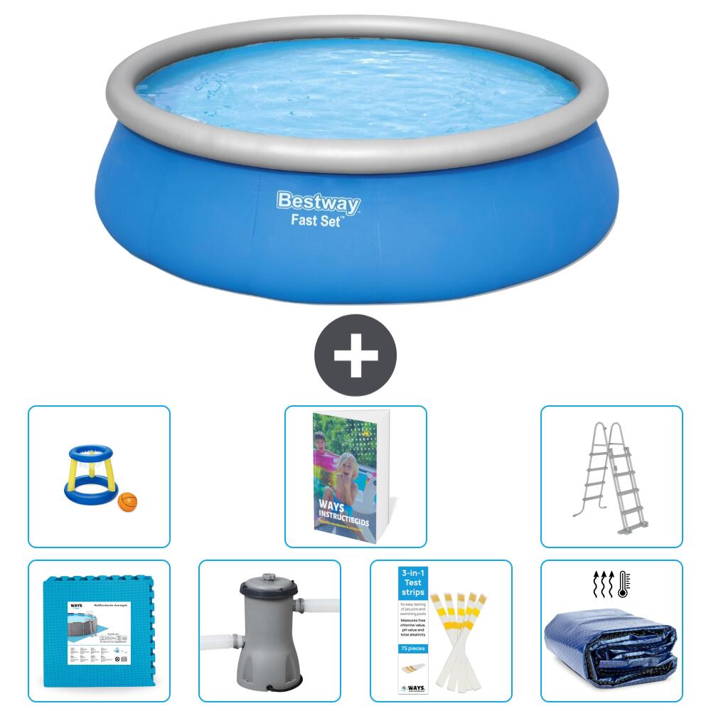 BESTWAY Basen Fast Set Okrągły - 457x122 cm - 8-częściowy S403