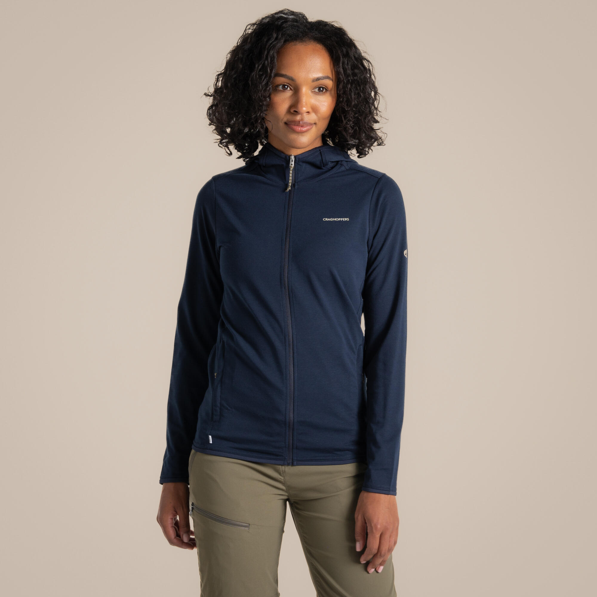 Damska bluza z kapturem full zip Craghoppers NosiLife Afia