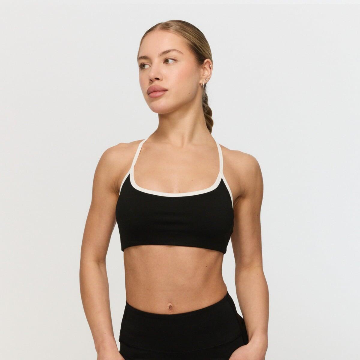 Biustonosz sportowy damski fitness czarny Varsity