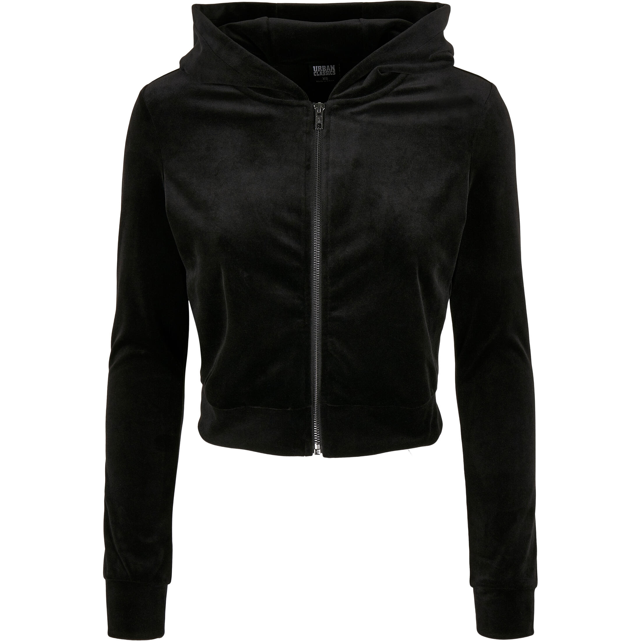 Bluzy damskie z kapturem duże rozmiary Urban Classics aksamitna zip