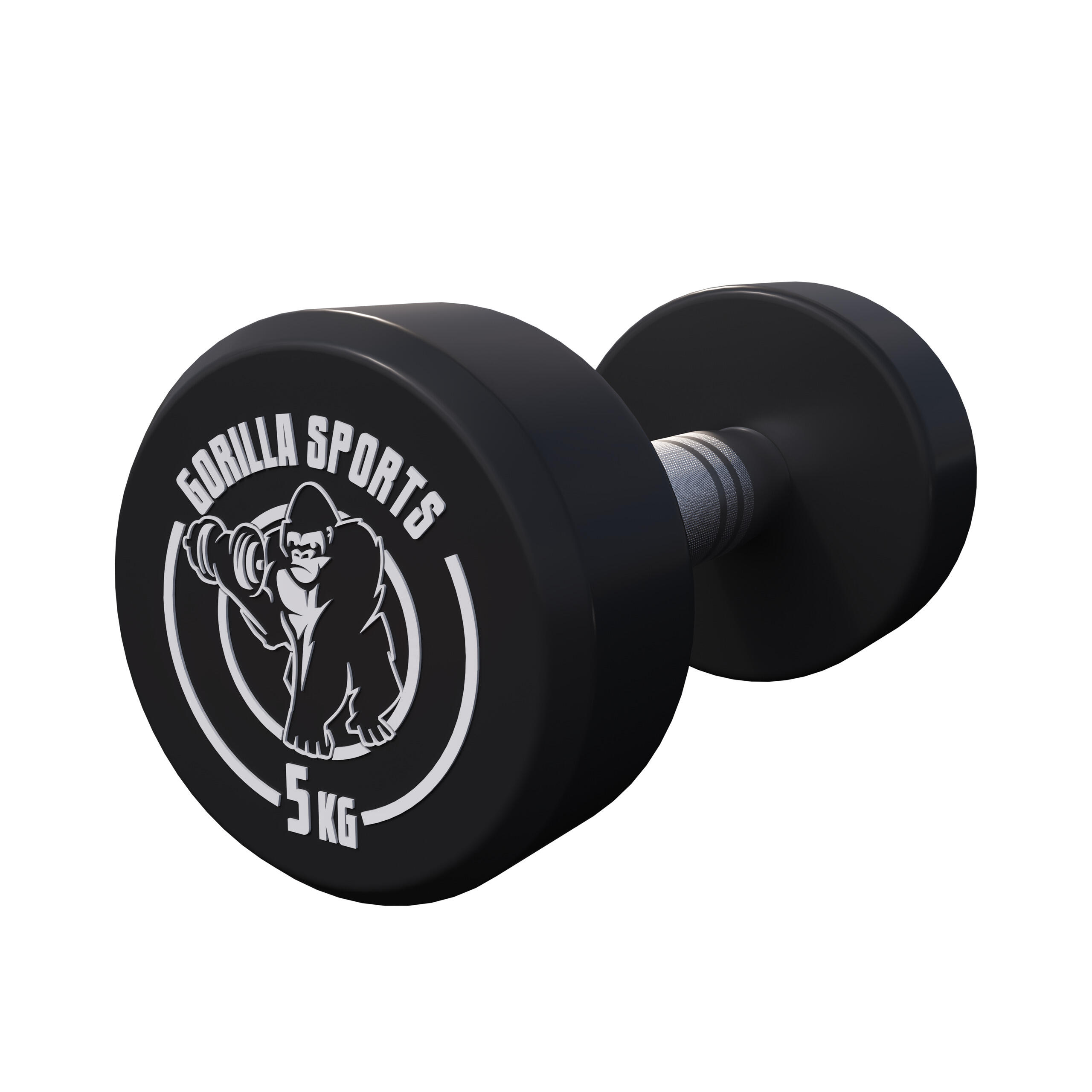 Hantla stała 5 kg żeliwna gumowana profesjonalna Gorilla Sports