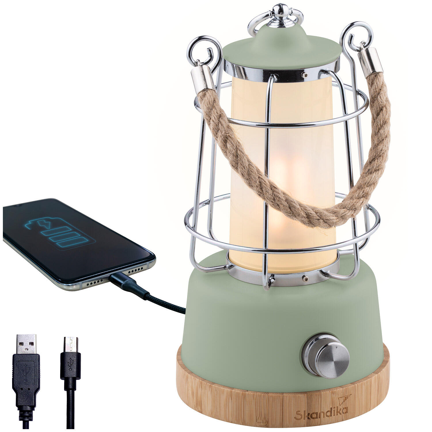 Lampa kempingowa LED Kiruna z powerbankiem, do 370 lumenów