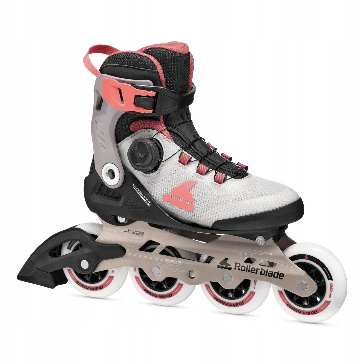 Damskie łyżworolki Rollerblade Macroblade 90 BOA Grey/Amethyst Rose