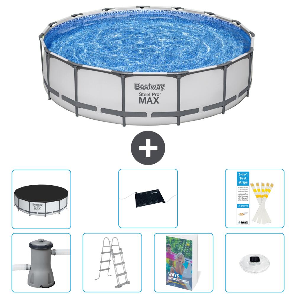 BESTWAY Basen Steel Pro MAX Okrągły - 457x122 cm - 8-częściowy S598
