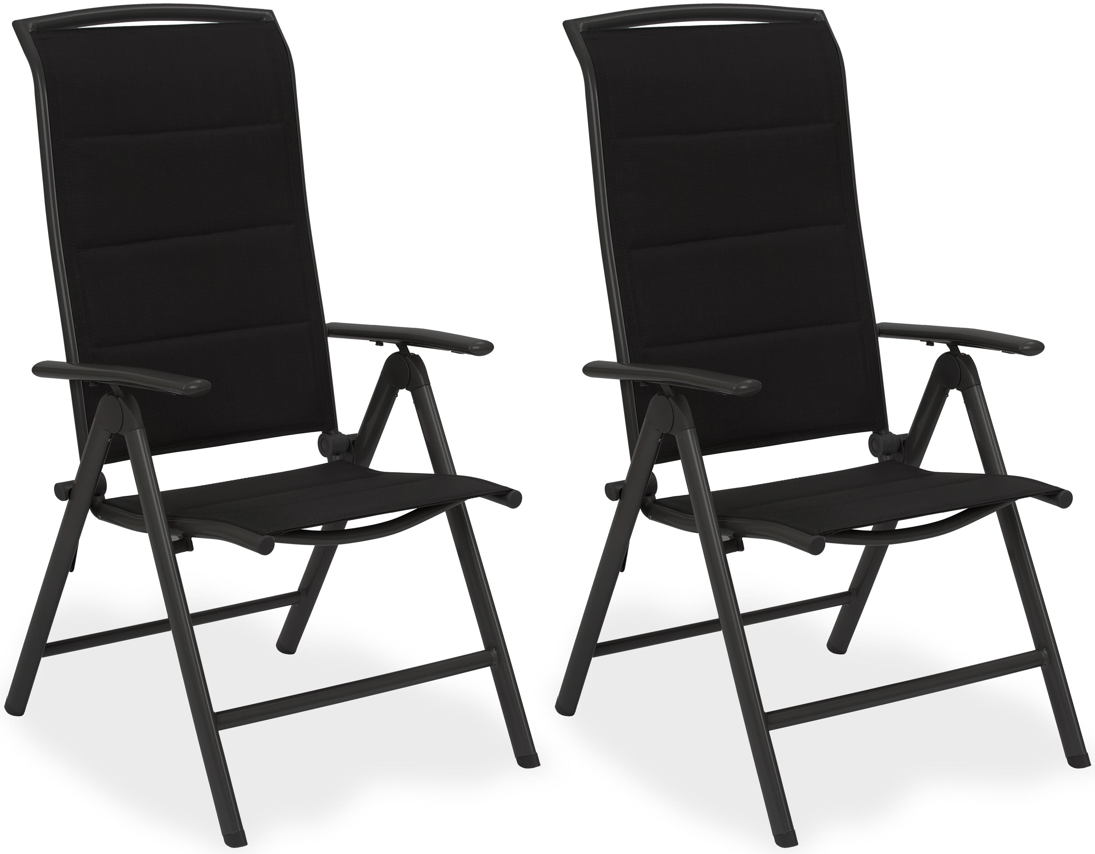 BRUBAKER krzesła ogrodowe Milano 2 szt - składane aluminium - antracyt