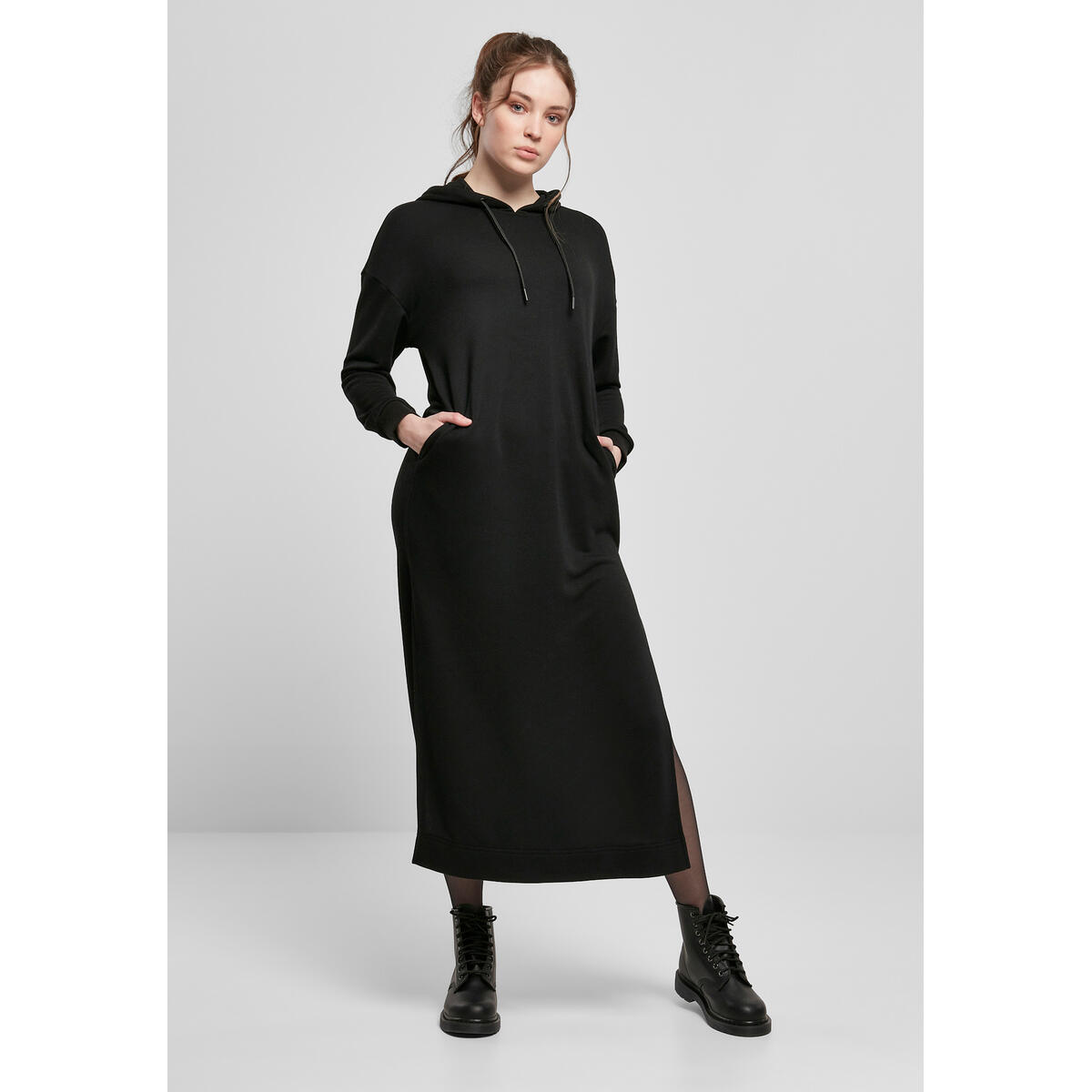 Bluza damska z kapturem Urban Classics cropped oversized high neck crew