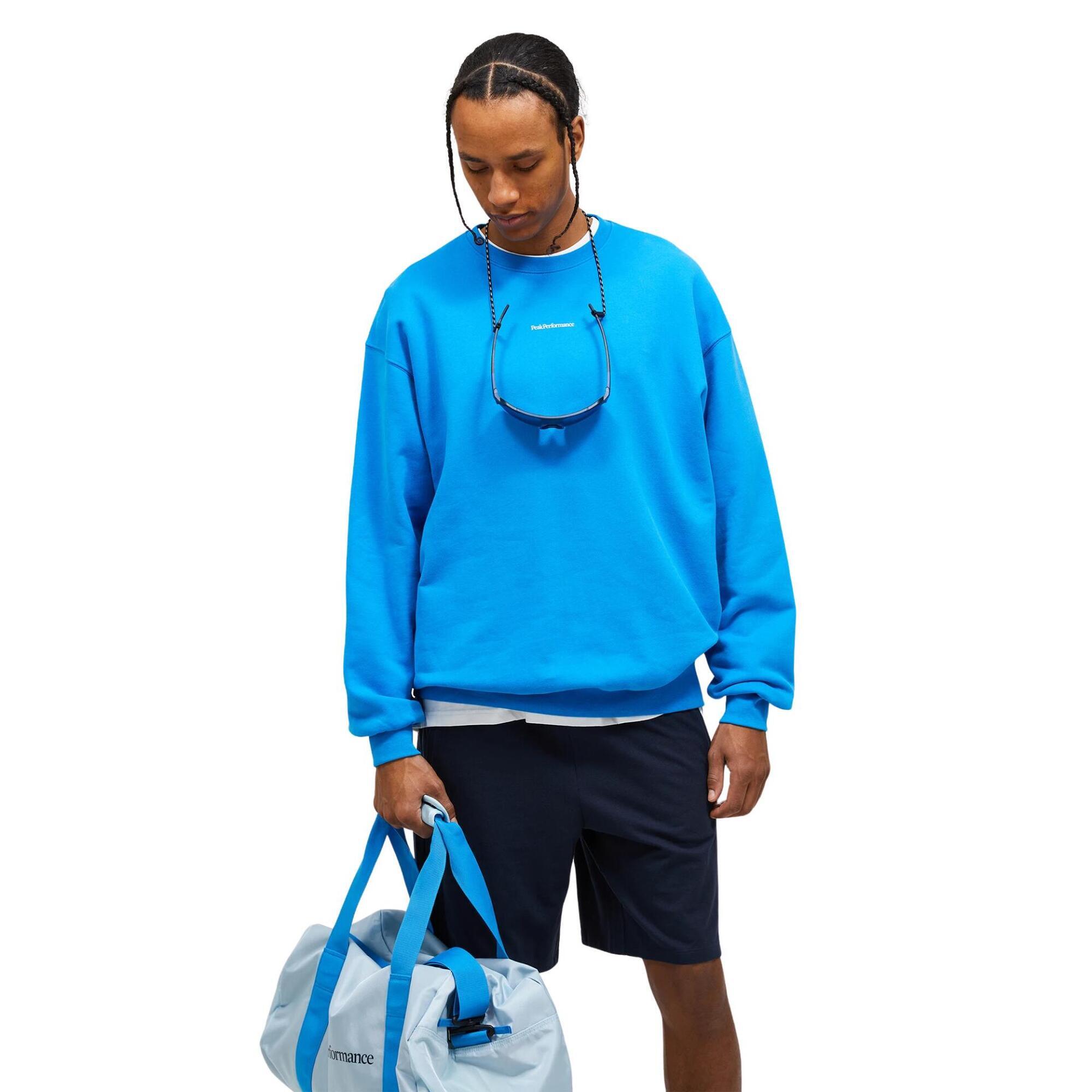 Bluza Peak Performance męska Original Terry Crew niebieska - M