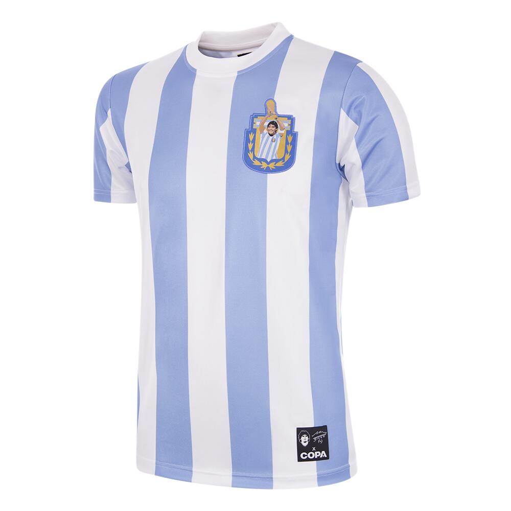 Koszulka retro piłkarska dla dorosłych - Maradona x COPA Argentyna 1986 - Biały