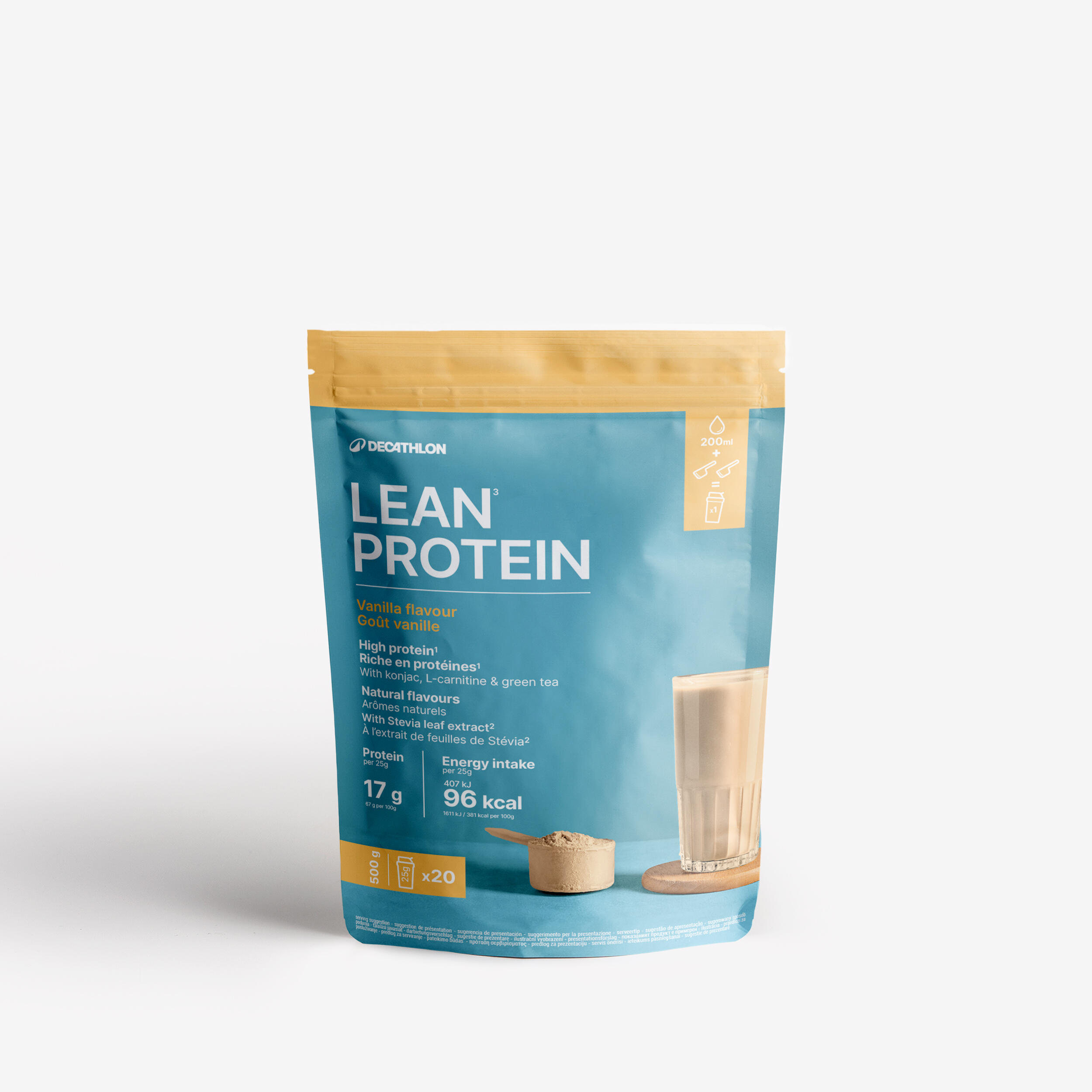 Białko w proszku o niskiej zawartości tłuszczu, Lean Protein 500 g, waniliowe