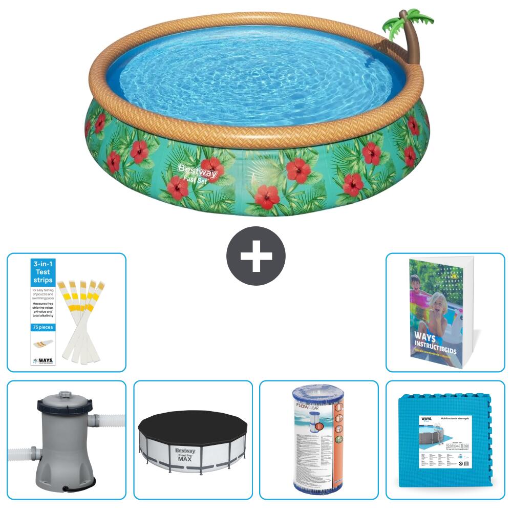 BESTWAY Basen Fast Set Okrągły - 457x84 cm - 7-częściowy S254