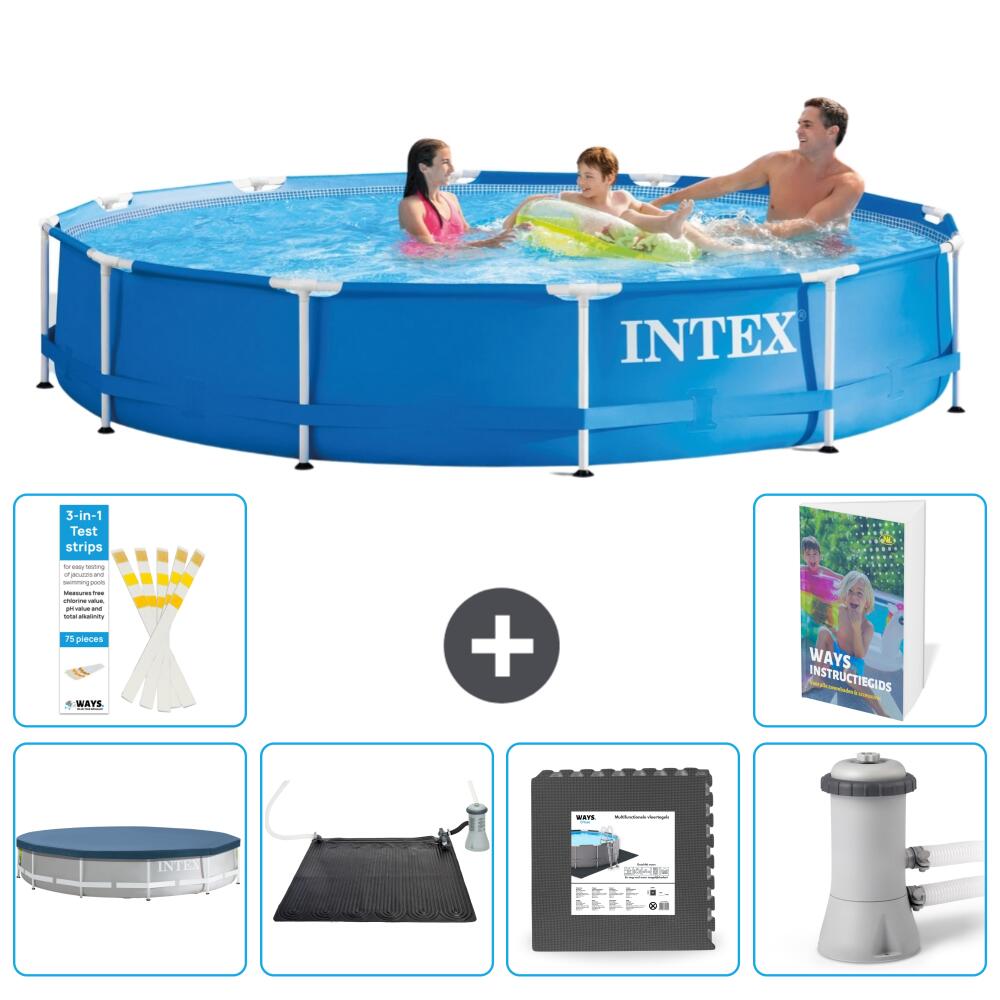 INTEX Basen ze stelażem Okrągły - 366x76 cm - 7-częściowy S21