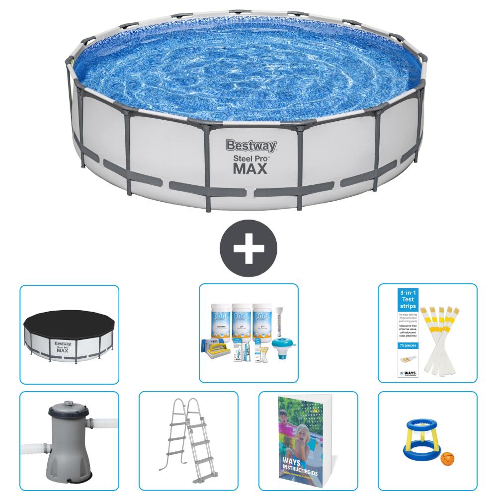 BESTWAY Basen Steel Pro MAX Okrągły - 457x122 cm - 8-częściowy S548