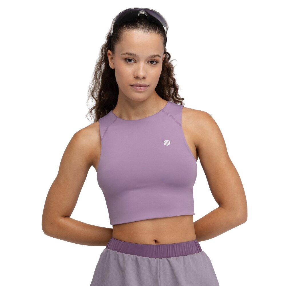Damska koszulka crop top bez rękawów do biegania w terenie Trekking Siroko Pho