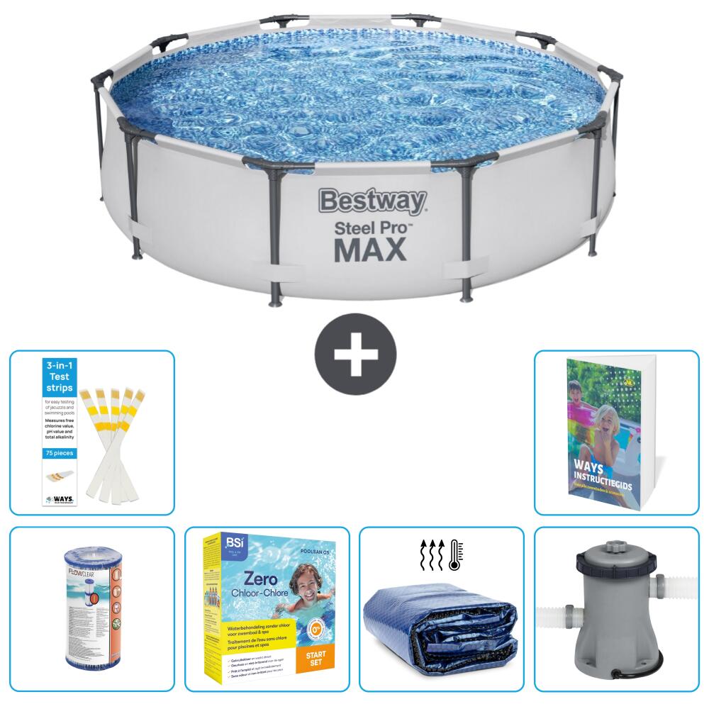 BESTWAY Basen Steel Pro MAX Okrągły - 305x76 cm - 7-częściowy S50