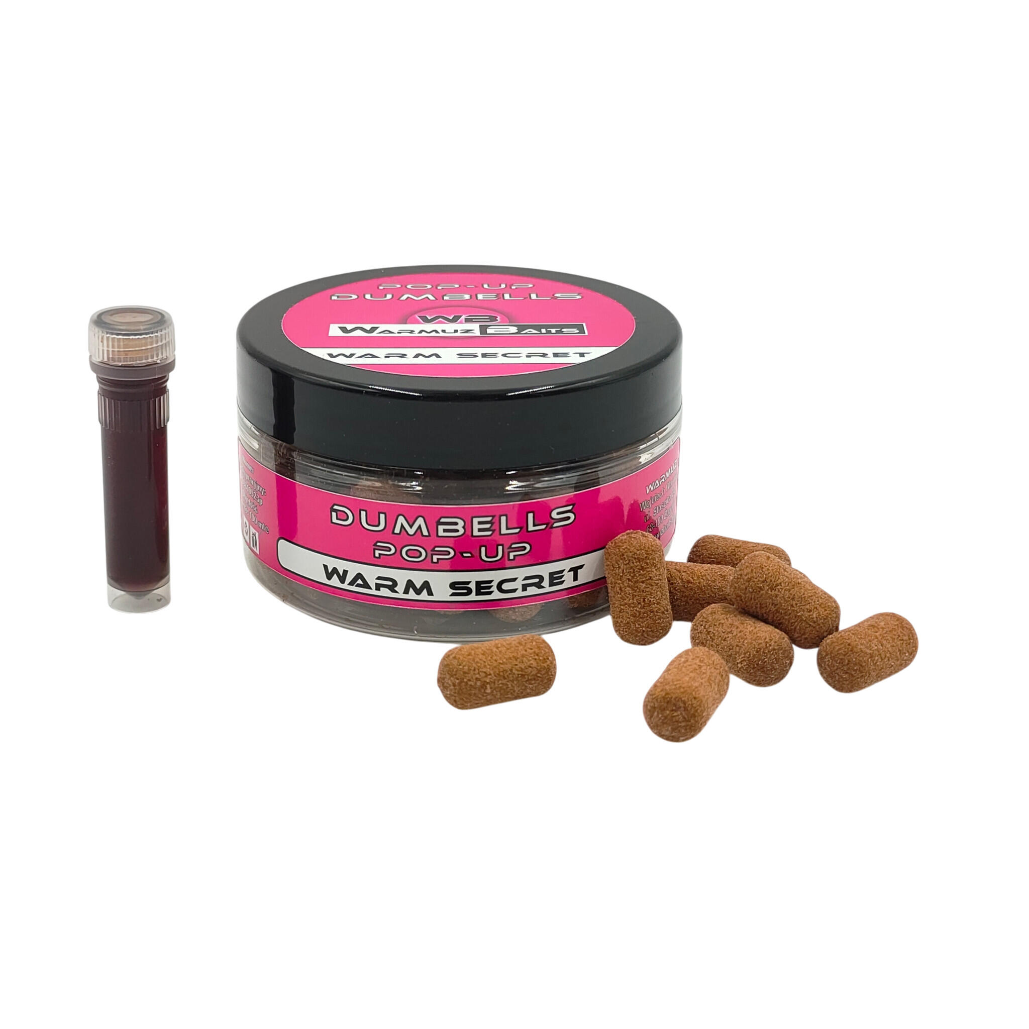 Kulki Pływające Pop Up 10mm Dumbells + dopalacz Warmuz Baits 100ml WARM SECRET