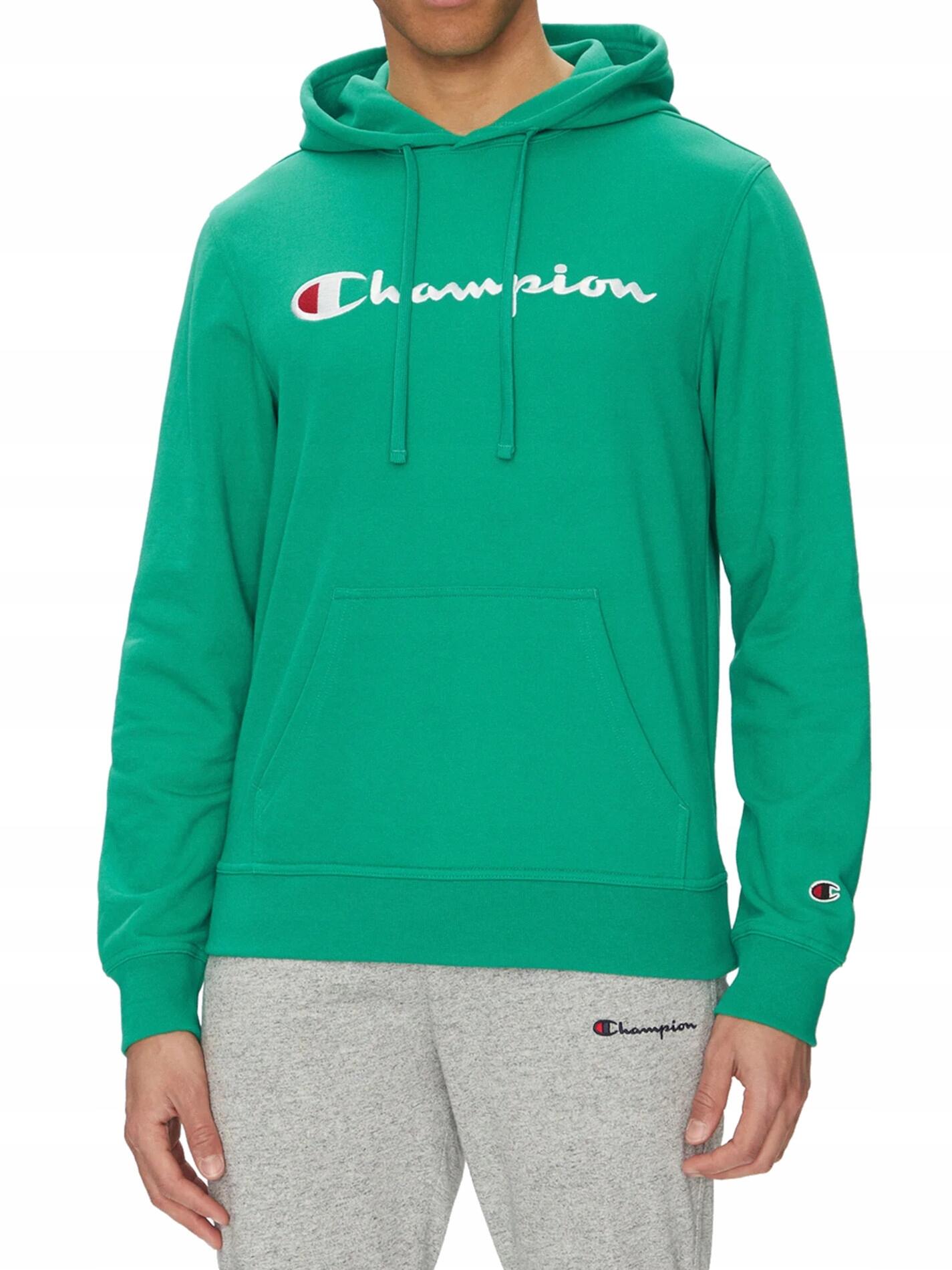 BLUZA męska CHAMPION 220726-GS130 kangurka z kapturem bawełniana zielona M