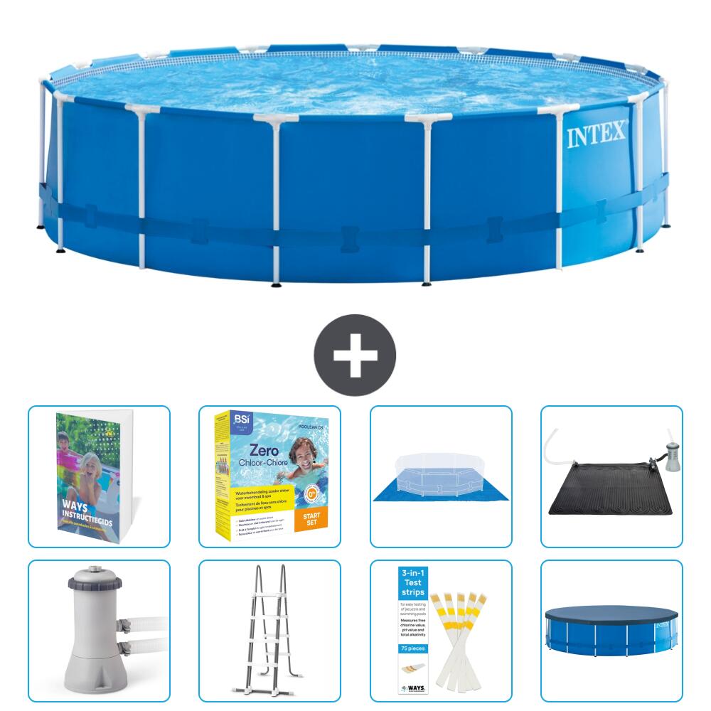 INTEX Basen ze stelażem Okrągły - 457x122 cm - 9-częściowy S582
