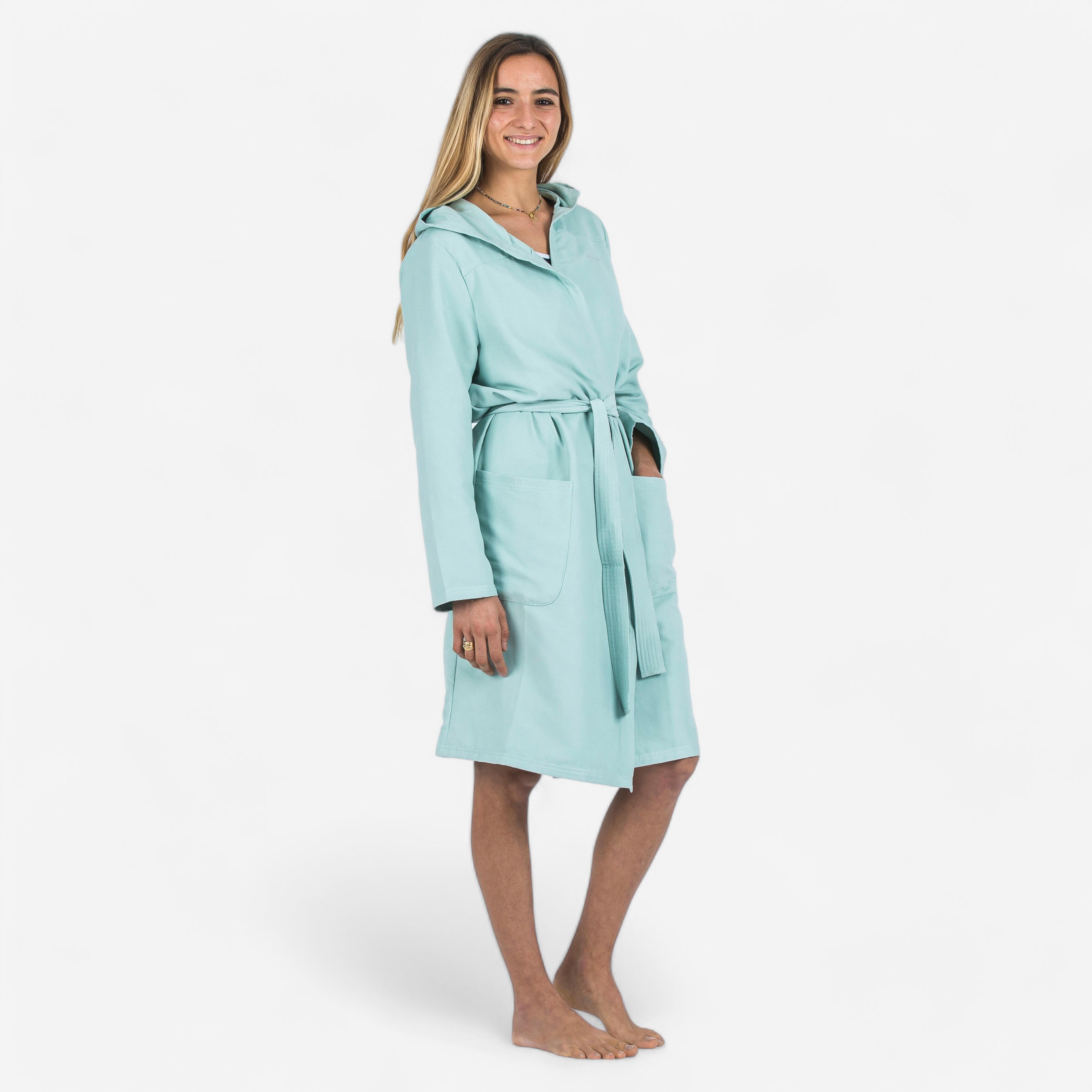 Szlafrok na basen damski Decathlon Compact z mikrofibry