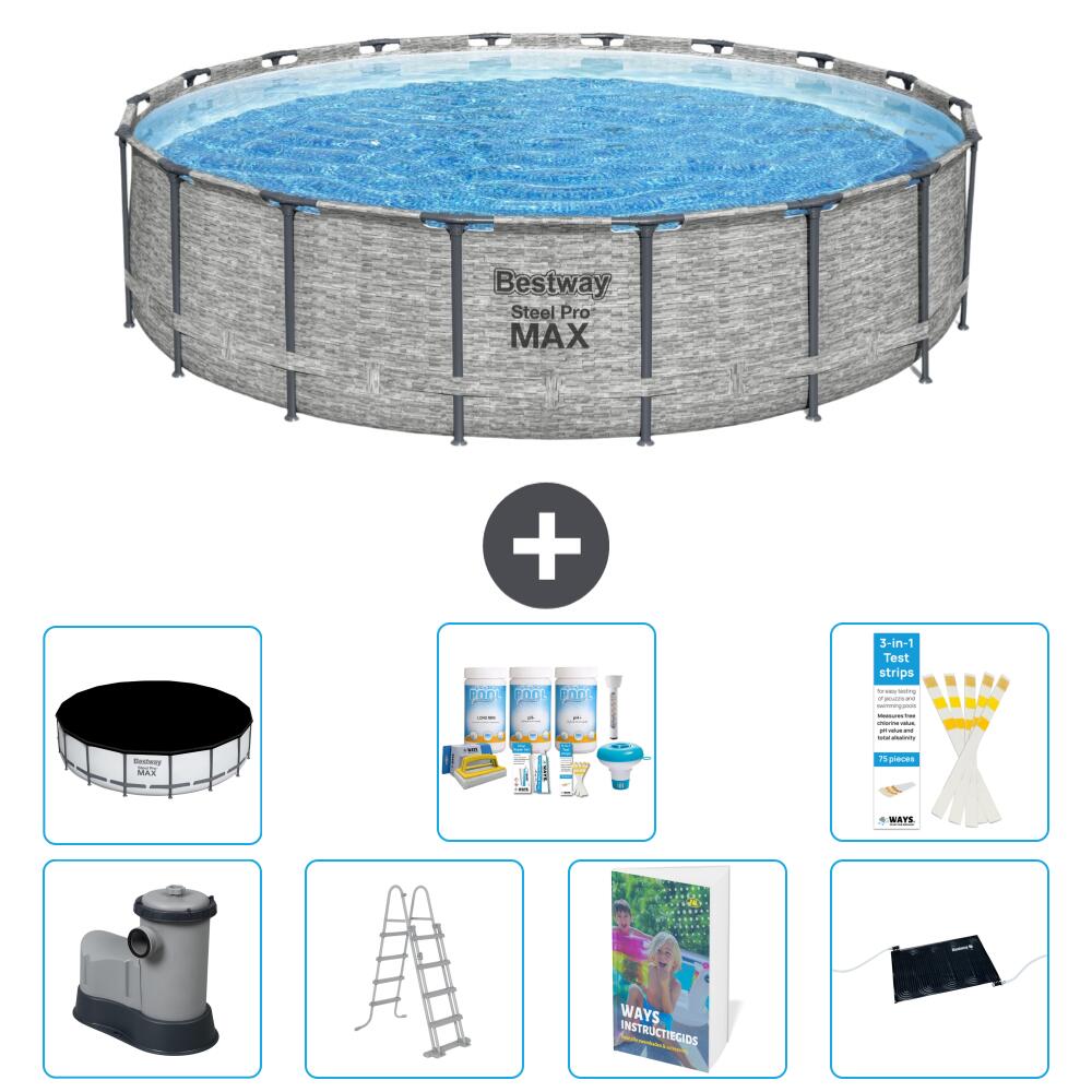 BESTWAY Basen Steel Pro MAX Okrągły - 549x122 cm - 8-częściowy S632