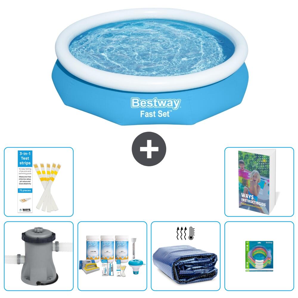 BESTWAY Basen Fast Set Okrągły - 305x66 cm - 7-częściowy S282