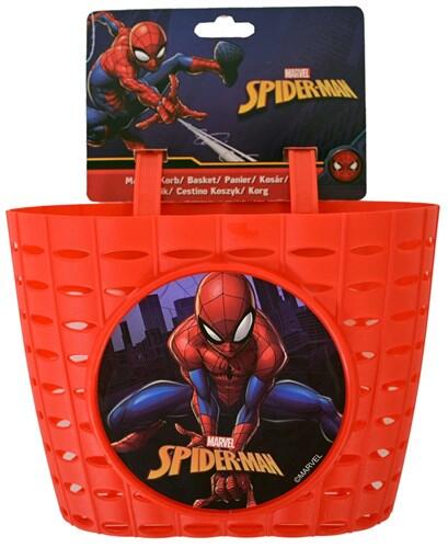 Koszyk rowerowy Spider-Man dla dzieci, czerwony, z tworzywa