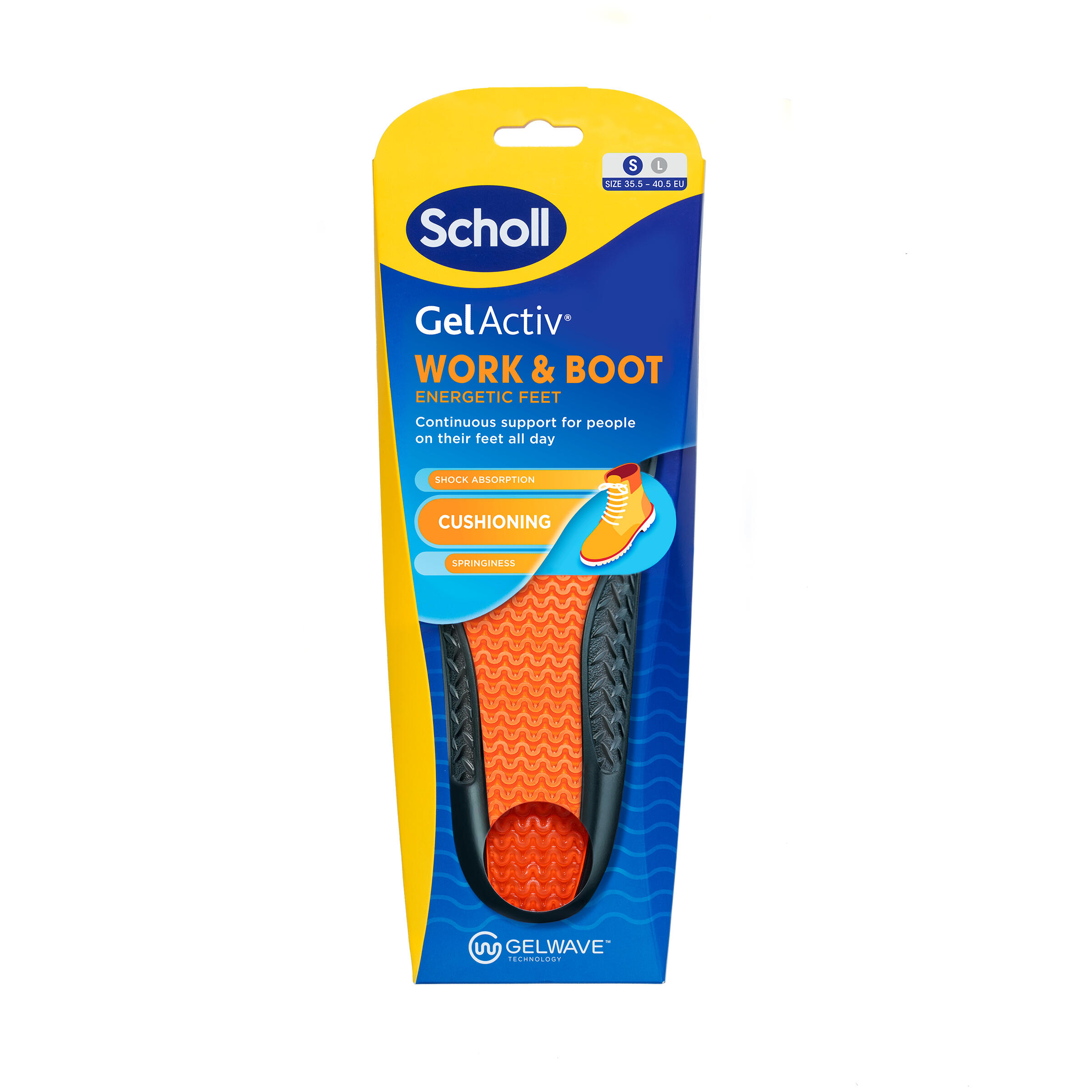 Wkładki do butów Scholl GelActiv® DO PRACY S (35,5-40,5)