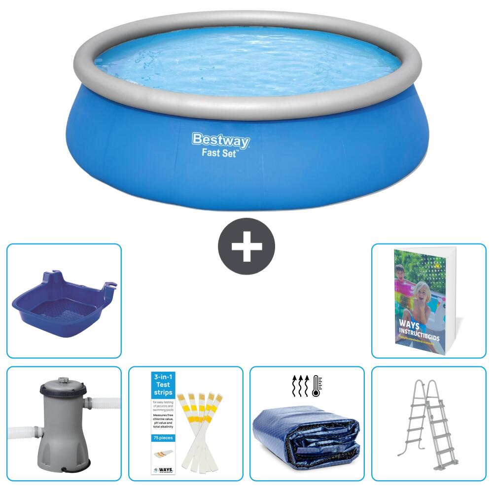 BESTWAY Basen Fast Set Okrągły - 457x122 cm - 7-częściowy S492