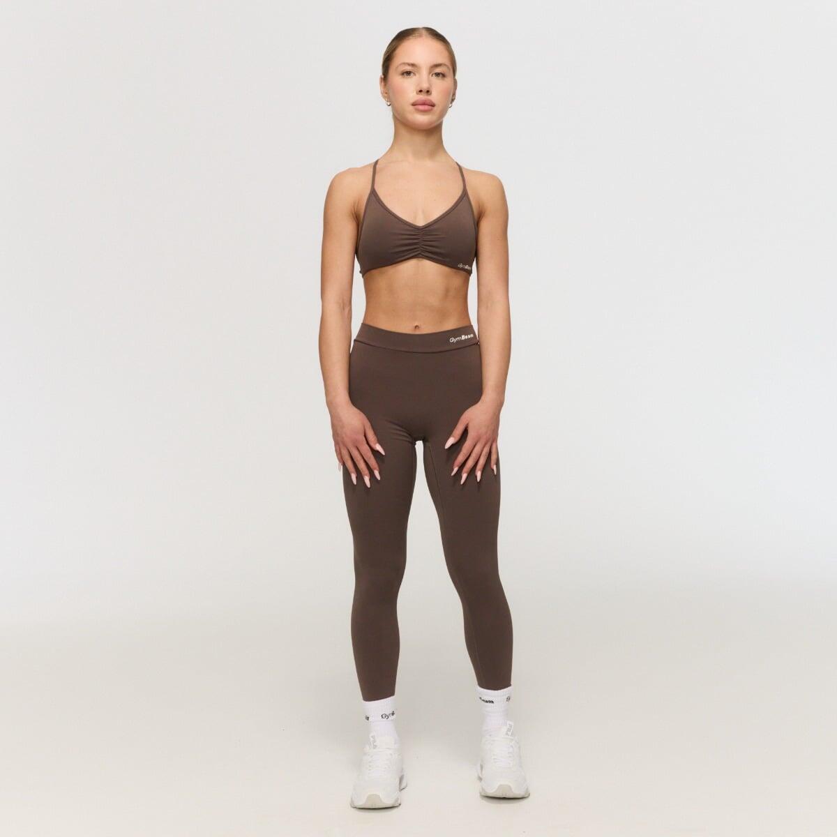 Legginsy damskie fitness z wysokim stanem cappuccino Fierce V-back