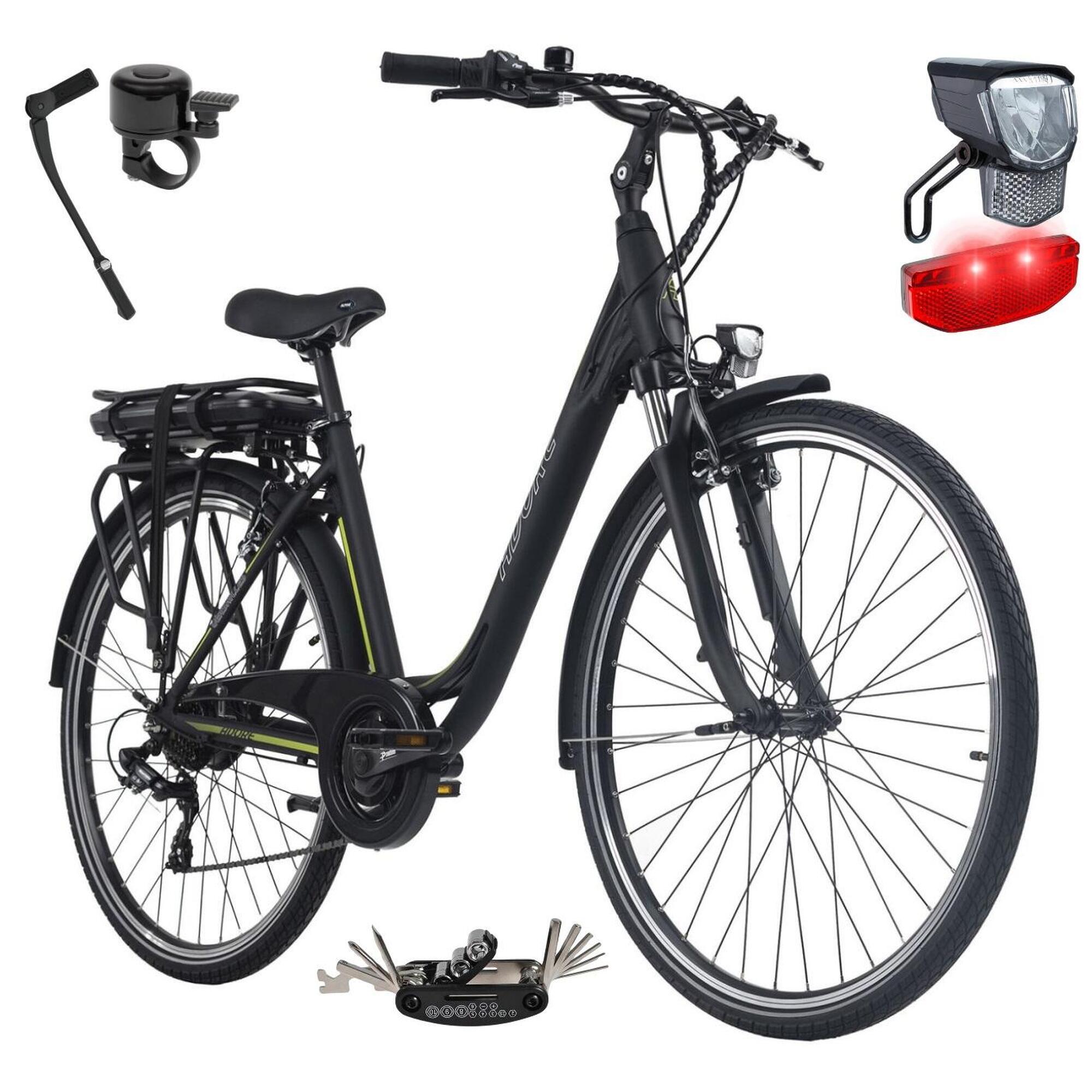 Rower Elektryczny Damski Miejski Koła 28 Amory 250 W Shimano ALU Błotniki