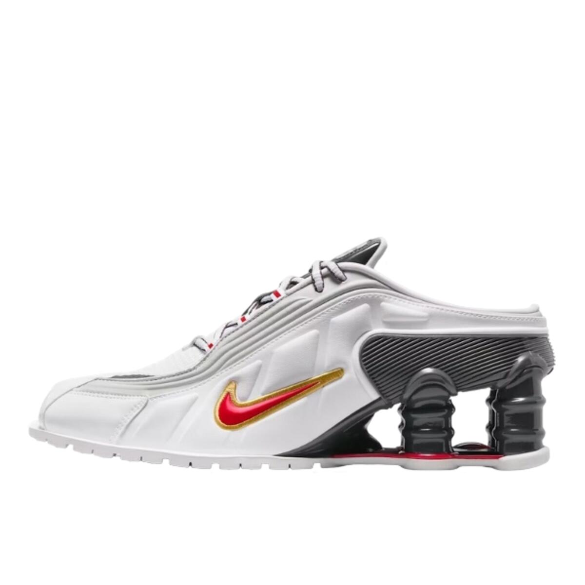 Nike Shox MR4 Mule Martine Rose Metallic Platinum Varsity Red