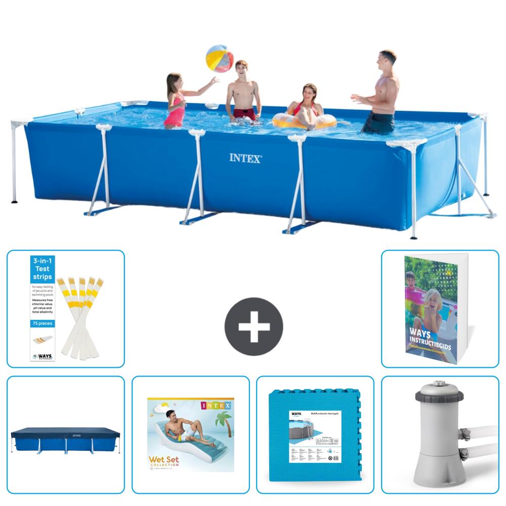 INTEX Basen ze stelażem Prostokątny - 450x220x84 cm - 7-częściowy S129