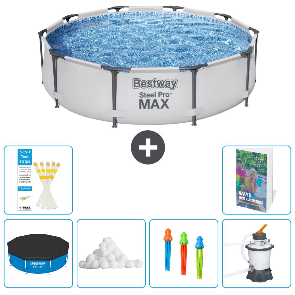 BESTWAY Basen Steel Pro MAX Okrągły - 305x76 cm - 7-częściowy S8