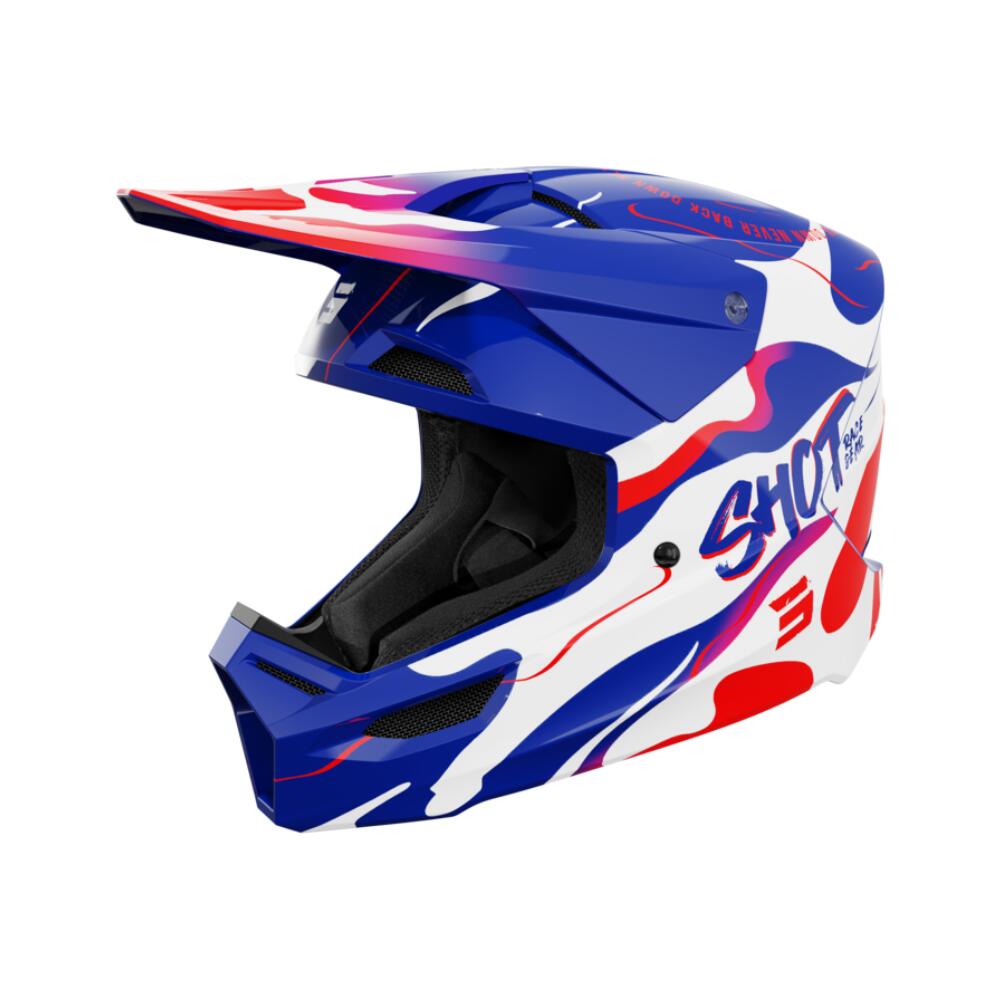 Kask Shot Furious - Niebiesko-Czerwony Błyszczący