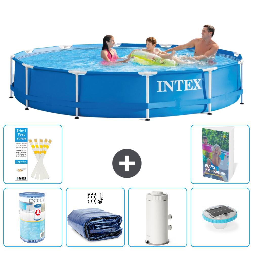 INTEX Basen ze stelażem Okrągły - 366x76 cm - 7-częściowy S101