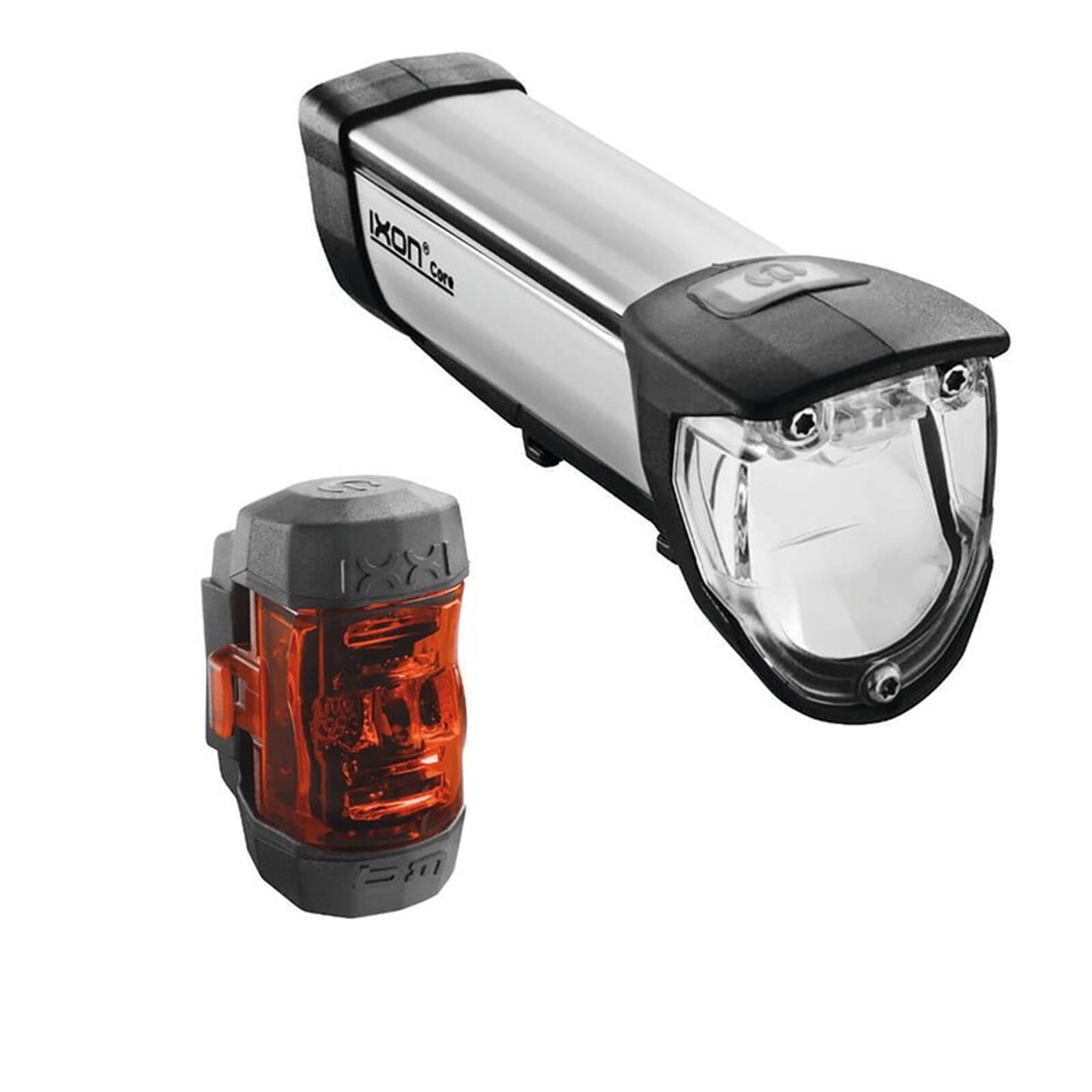 Zestaw oświetlenia rowerowego Ixon Core/Ixxi  srebrny