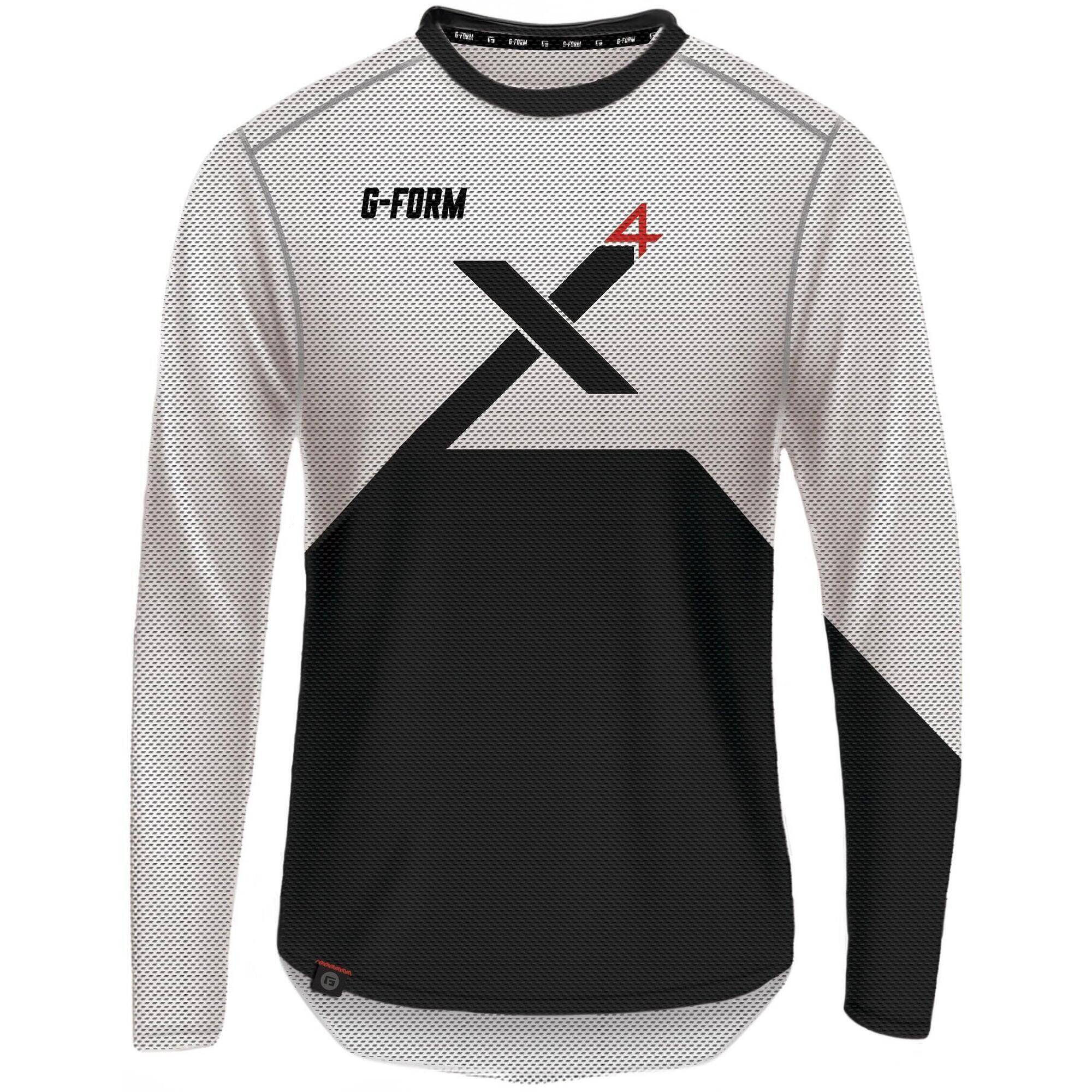 Koszulka z długim rękawem G-FORM Pro X4 XL biało-czarna