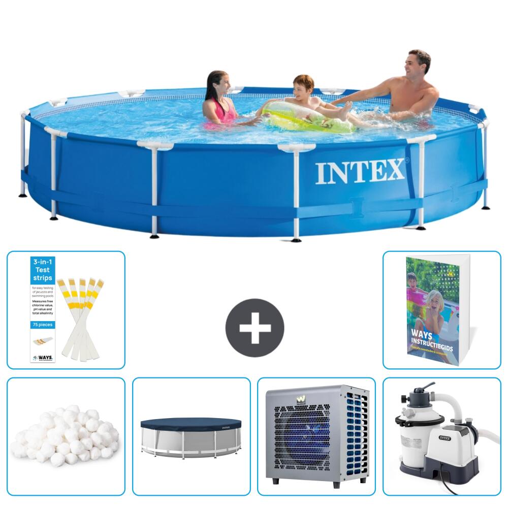 INTEX Basen ze stelażem Okrągły - 366x76 cm - 7-częściowy S150