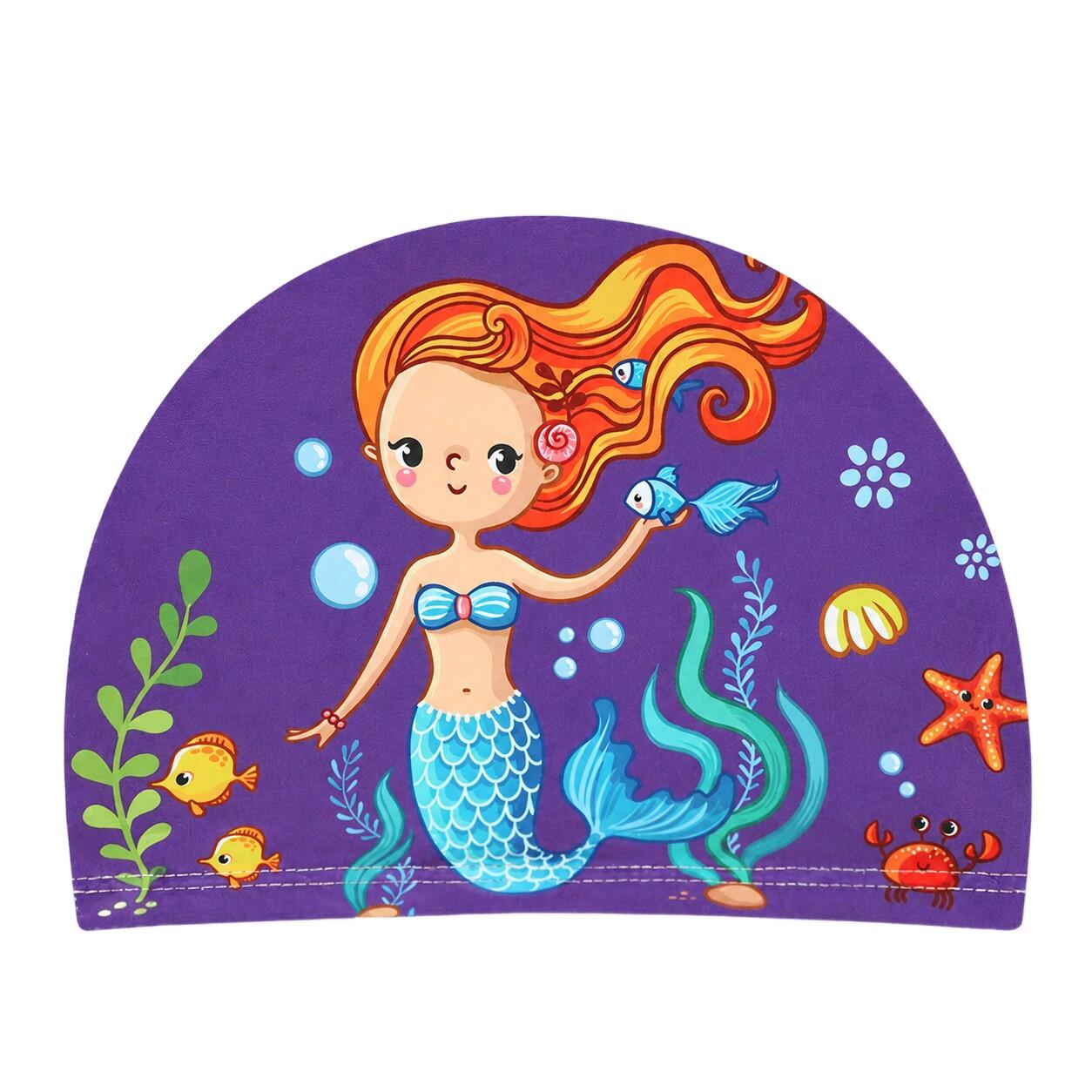 Czepek pływacki materiałowy dla dzieci na basen kolorowy Aqua-Sport Printed