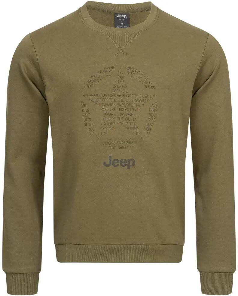 Męska bluza z okrągłym dekoltem Jeep Star, cała brązowa