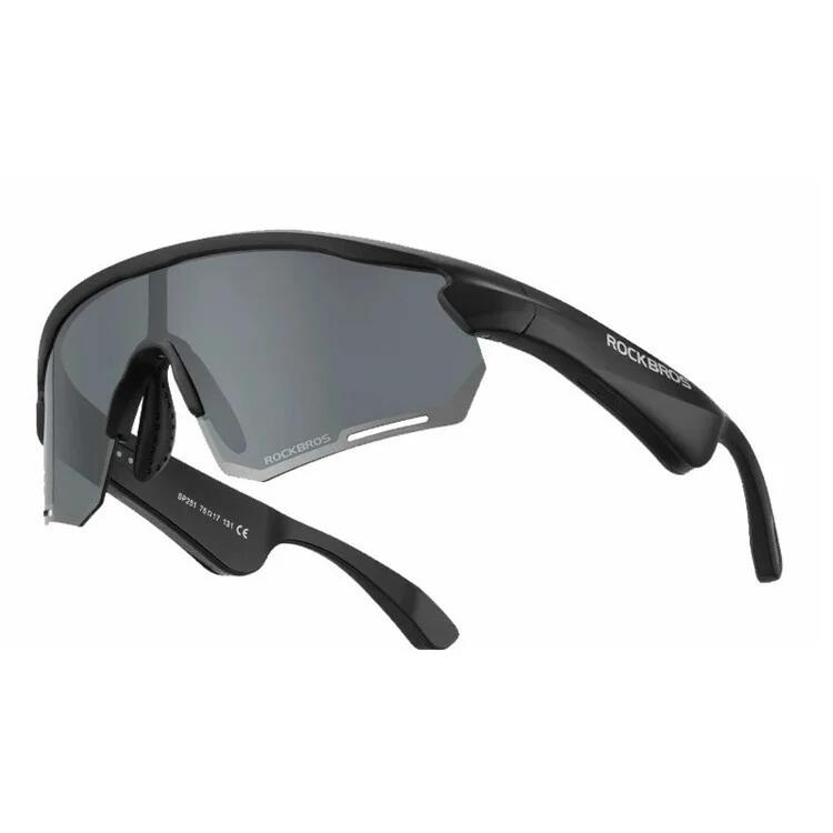 Sportowe okulary przeciwsłoneczne Bluetooth z szarymi soczewkami polaryzacyjnymi