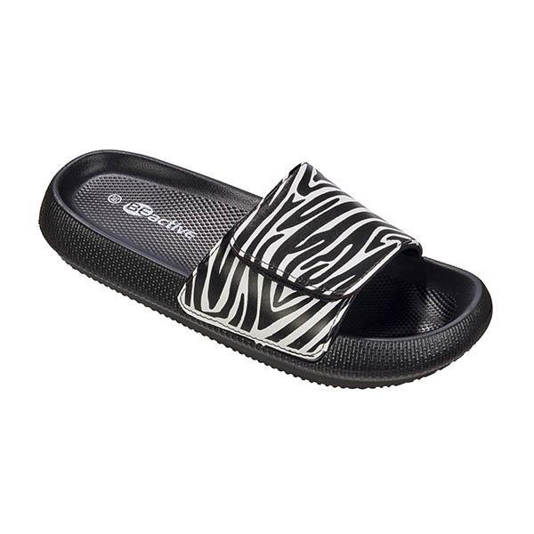 Klapki damskie Beco Zebra Vibes - czarno-białe