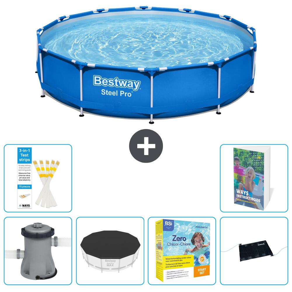 BESTWAY Basen Steel Pro Okrągły - 366x76 cm - 7-częściowy S234