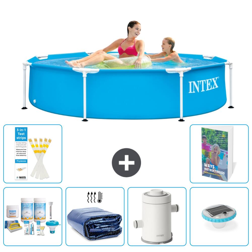 INTEX Basen ze stelażem Okrągły - 244x51 cm - 7-częściowy S54