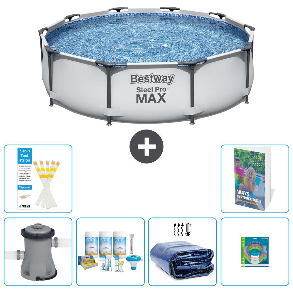 BESTWAY Basen Steel Pro MAX Okrągły - 305x76 cm - 7-częściowy S282