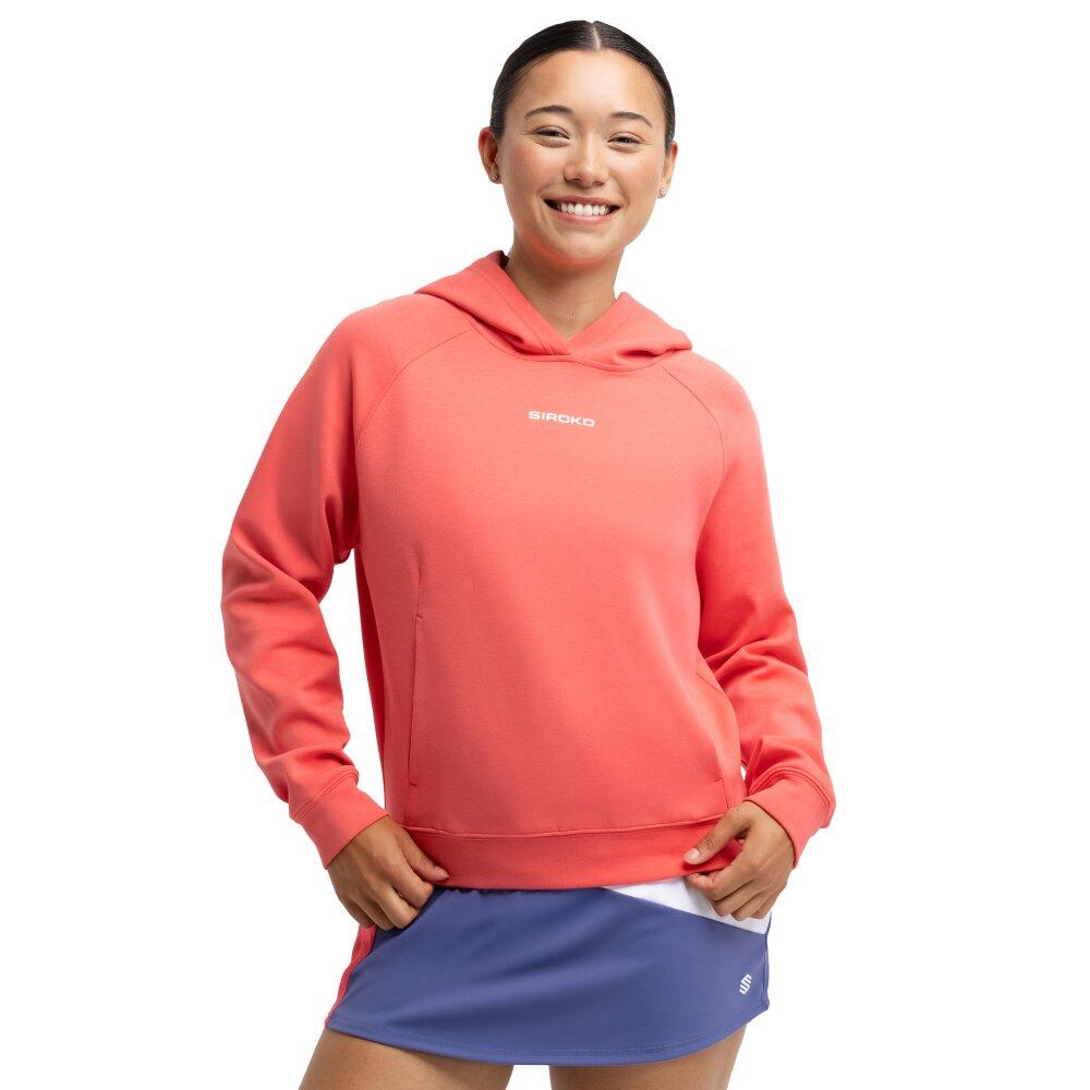Damska bluza z kapturem do gry w padla Padel Siroko Deuce Coral
